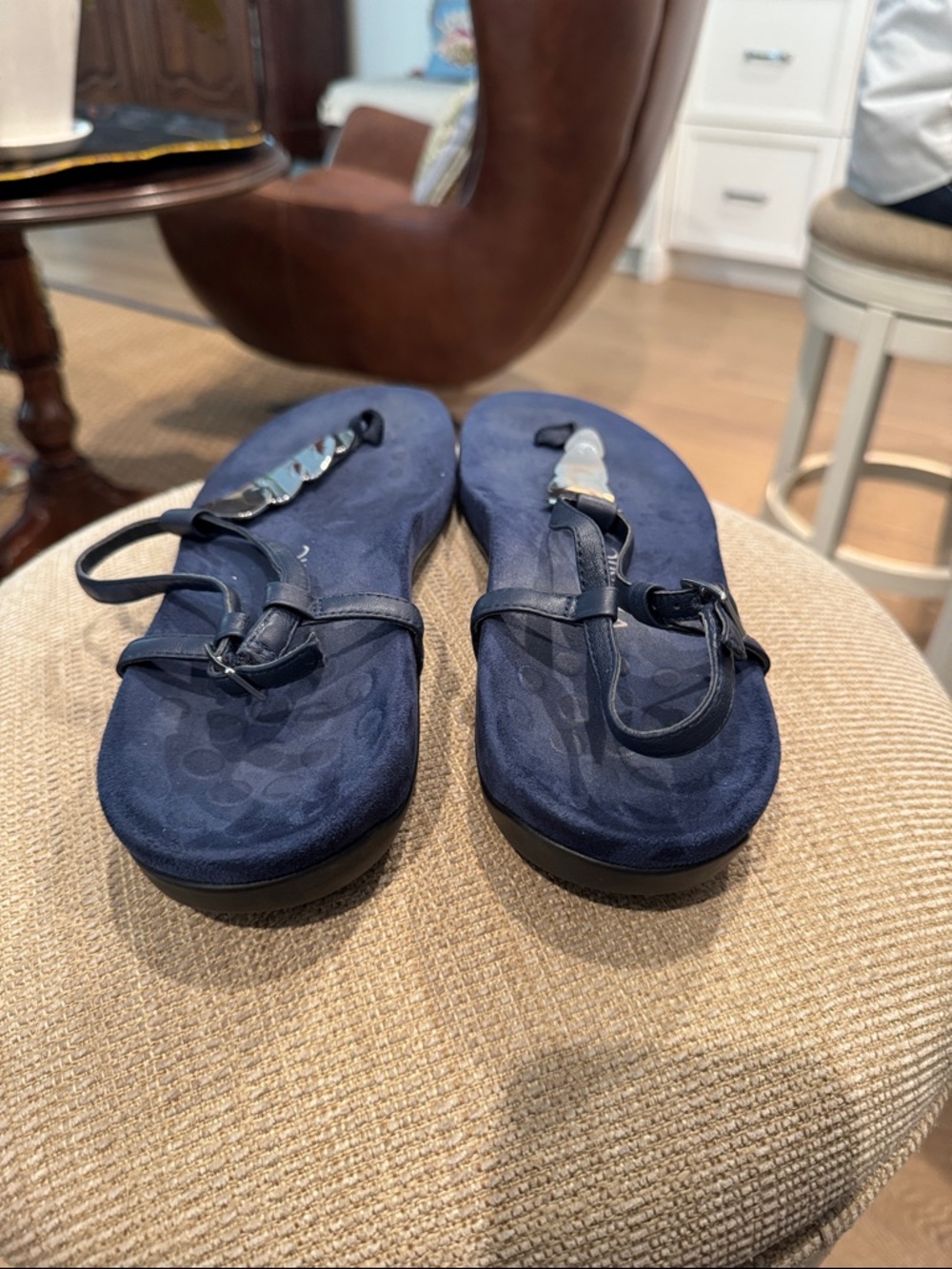 Vionic Navy Sandal with Silver Metal Accents - Picture 4 of 4